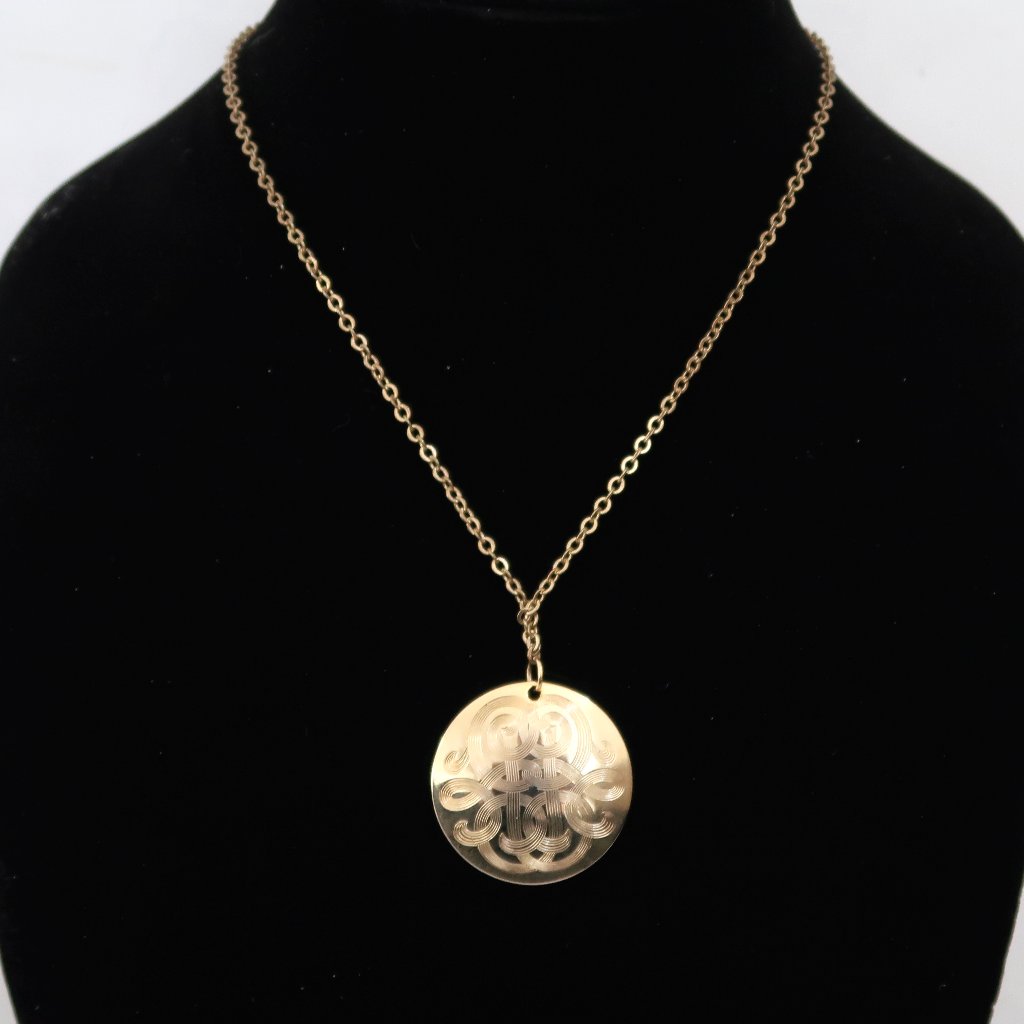 Rachel Rachel Roy Etched Medalion Necklace 25$